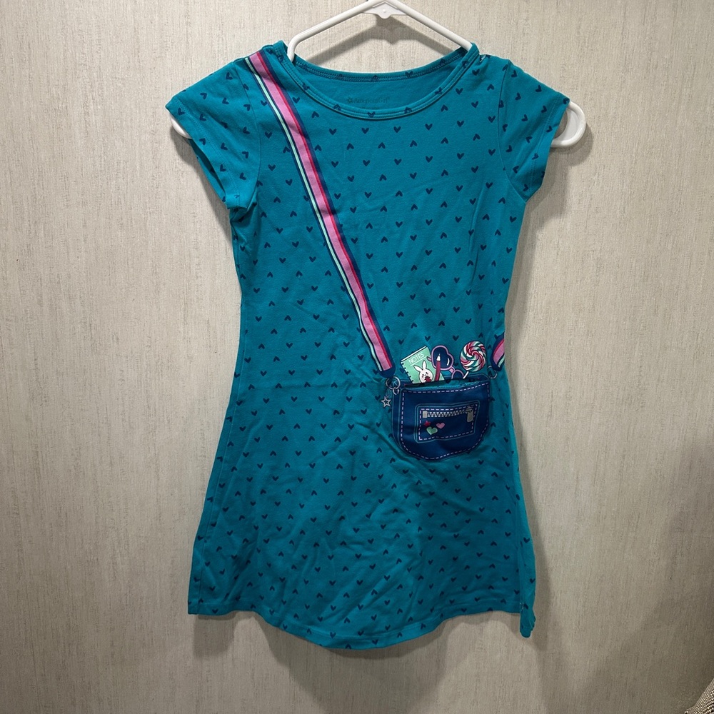 American Girl Teal Dress with Blue Accents